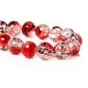 Image de Perles en Verre Forme Rond Rouge Diamètre: 10mm, Tailles de Trous: 1.4mm, 1 Enfilade ( 80cm Long/Enfliade, Environ 84PCs/Enfilade )