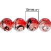 Imagen de Cuentas Vidrio de Ronda , Rojo 10mm Diámetro, Agujero: acerca de 1.4mm, 80cm 84 unidades por 1 Sarta