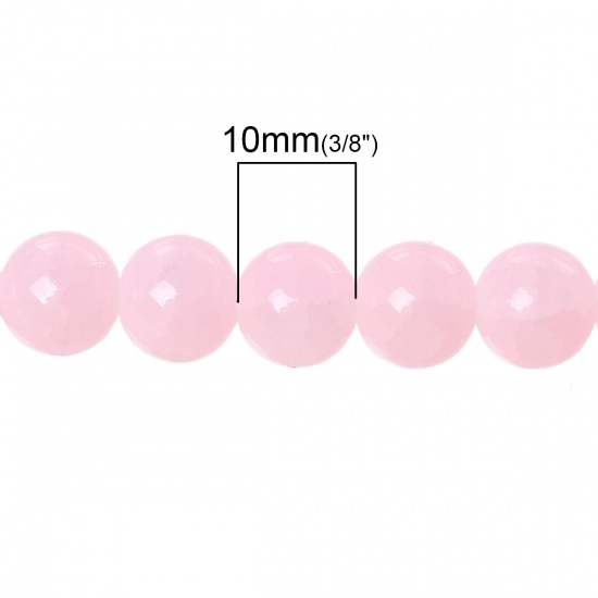 Immagine di Vetro Sciolto Perline Tondo Rosa Floreale Circa 10mm Dia, Foro: Circa 1.4mm, 80cm lunghezza: 1 Filo （Circa 84 Pezzi/Treccia)