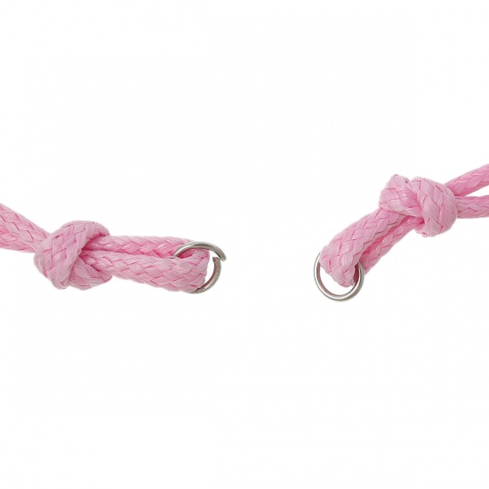 Immagine di Nylon String Fluttuato Intrecciato Amicizia Bracciali Rosa lunghezza:16cm 10 Pz