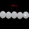 Immagine di Vetro Sciolto Perline Tondo Bianco Sfaccettato Circa 4mm x 3mm, Foro: Circa 0.5mm, 45cm lunghezza: 2 Fili （Circa 145 Pezzi/Treccia)