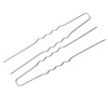 Picture of Iron Based Alloy Hairpin Bobby Pins U Shaped Silver Tone 65mm x 10mm, 100 PCs