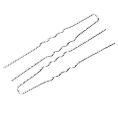 Lega di Ferro Forcina Spilla per Capelli Forma di Onda Tono Argento 6.5cm x 10mm, 100 Pz