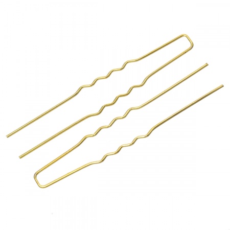 Lega di Ferro Forcina Spilla per Capelli Forma di Onda Oro 6.5cm x 10mm, 100 Pz