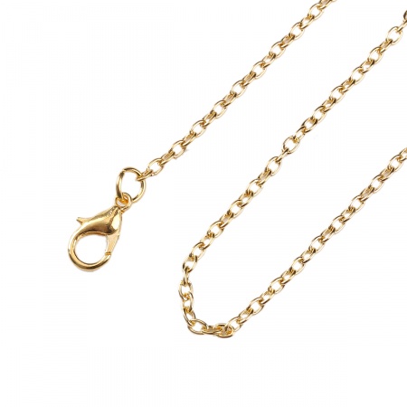 Jewelry Necklace Oval Gold Plated Cable Chain 76.2cm(30") long, Chain Size: 3x2mm(1/8"x1/8"), 1 Plate(Approx 12 PCs)