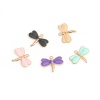 Picture of Zinc Metal Alloy Charm Pendants Dragonfly Animal Gold Plated Mixed Enamel 26mm(1") x 21mm( 7/8"), 10 PCs