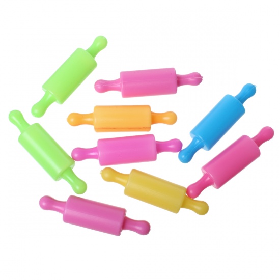 Picture of Plastic Clay Plasticine Mould Cylinder Rolling-pin At Random Mixed 86mm(3 3/8") x22mm( 7/8"), 25 PCs