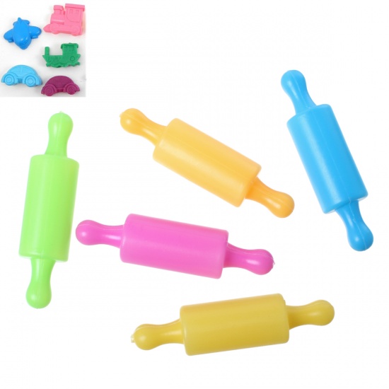 Picture of Plastic Clay Plasticine Mould Cylinder Rolling-pin At Random Mixed 86mm(3 3/8") x22mm( 7/8"), 25 PCs