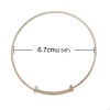 Picture of Brass Expandable Bangle Bracelet, Double Bar, Round Rose Gold Adjustable From 27cm(10 5/8") - 21cm(8 2/8") long, 5 PCs                                                                                                                                        