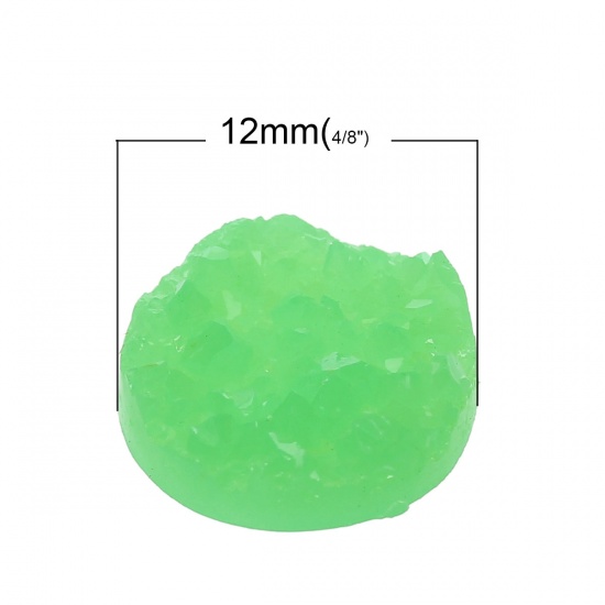 Picture of Druzy /Drusy Resin Dome Cabochon Round Green 12mm( 4/8") Dia, 50 PCs
