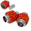 Imagen de Corchetes Magnéticos Cilíndrico de Tono de Plata Naranja-rojobrillantitos 17mm x 12mm, 5 Juegos