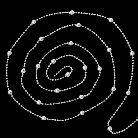 Bild von Messing Kugelkette Kette Versilbert 3mm D. 1.2mm D., 3 Meter