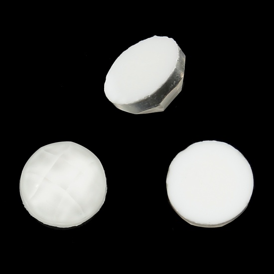 Picture of Resin Dome Cabochon Round White Transparent Faceted 6mm( 2/8") Dia, 100 PCs