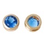 Immagine di Ottone & Zircone Cubico Perline per la Creazione di Gioielli con Ciondoli Fai-da-te Colore Oro 14K Blu Tondo Zircone Intarsiato 6mm Dia., Foro:Circa 3.2mm x 1.2mm, 2 Pz