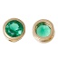 Immagine di Ottone & Zircone Cubico Perline per la Creazione di Gioielli con Ciondoli Fai-da-te Colore Oro 14K Verde Tondo Zircone Intarsiato 6mm Dia., Foro:Circa 3.2mm x 1.2mm, 2 Pz
