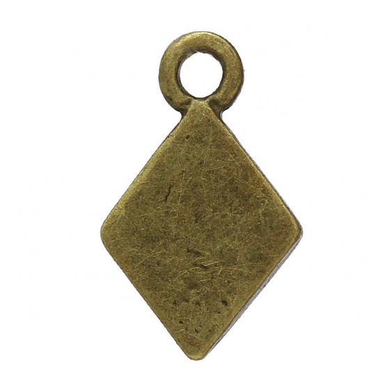 Image de Pendentifs en Alliage de Zinc Losange Bronze Antique 13mm x 8mm, 200 Pcs