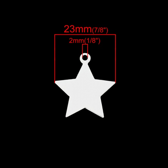 Изображение Латунь очарование Подвески Звезда Посеребренный Пустой 23мм x 22мм, 20 ШТ                                                                                                                                                                                     