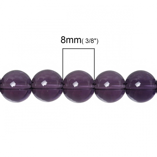 Immagine di Ametista (Imitazione) Sciolto Perline Tondo Colore Viola Trasparente Circa 8mm, Foro: Circa 1.5mm, lunghezza: 38.7cm 1 Filo (Circa 52 Pezzi/Treccia)