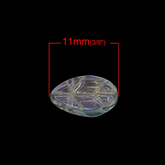 Изображение Стеклянные Бусины, Лист, Прозрачный 11mm x6mm - 11mm x7mm, 0.8мм, 50 ШТ