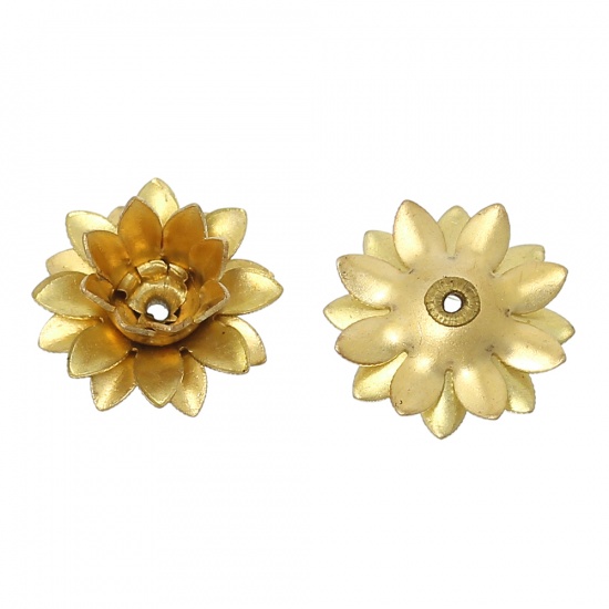Picture of Brass Beads Caps Flower Brass Color (Fits 6mm Beads) 12mm( 4/8") x 12mm( 4/8"), 30 PCs                                                                                                                                                                        