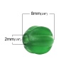 ランプワークガラス ランプワーク ビーズ ハロウィン・カボチャ 緑 つや消し仕様 約 8mm x 8mm、 穴：約 2mm、 50 個 の画像