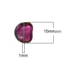 Immagine di Vetro Sciolto Perline Irregolare Multicolore Trasparente Circa 15mm x 13mm, Foro: Circa 1mm, 30 Pz