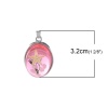Picture of Ocean Jewelry Resin Pendants Oval Transparent Pink Real Star Fish 32mm(1 2/8") x 20mm( 6/8"), 2 PCs
