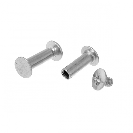 Picture of Iron Based Alloy Case Box Locks Hardware Silver Tone 16mm x9mm( 5/8" x 3/8") 9mm x7mm( 3/8" x 2/8"), 100 PCs