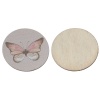 Picture of Wood Cabochons Scrapbooking Embellishments Findings Oval Multicolor Butterfly, 30 PCs
