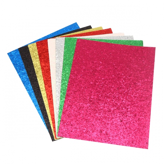 Picture of PU Leather Material Accessory Set For DIY Earings Pendants Multicolor Sequins 21cm x 16cm, 1 Set