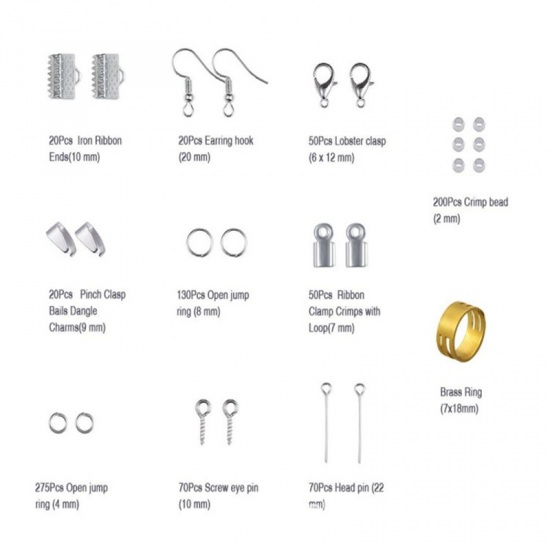 Immagine di Zinc Based Alloy Jewelry Accessories Findings Silver Tone 13cm x 6.5cm, 1 Set
