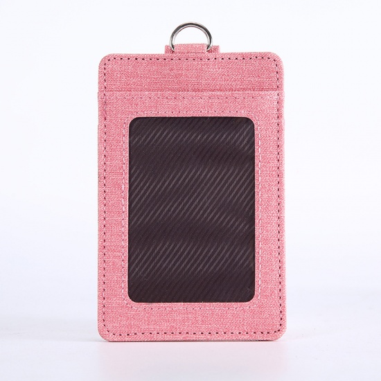Immagine di PU Leather ID Card Badge Holders Pink 11cm x 7.2cm, 1 Piece