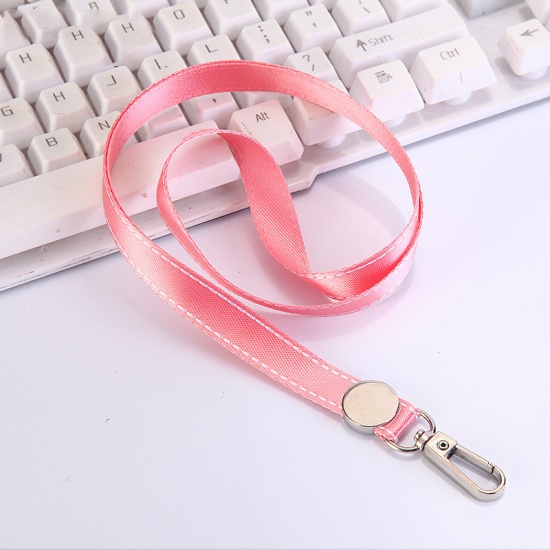 Picture of Polyester ID Holder Neck Strap Lanyard Pink Gold Plated 46cm, 1 Piece