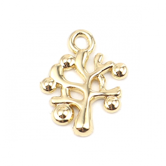 Picture of Zinc Based Alloy Charms Tree Gold Plated 15mm x 12mm, 20 PCs