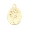 Picture of Zinc Based Alloy Charms Oval Gold Plated Flower 21mm x 14mm, 10 PCs