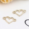 Immagine di Zinc Based Alloy Valentine's Day Connectors Heart Gold Plated 15mm x 8mm, 20 PCs