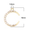 Picture of Zinc Based Alloy Galaxy Charms Half Moon Gold Plated Clear Rhinestone 19mm x 15mm, 10 PCs