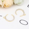 Picture of Zinc Based Alloy Galaxy Charms Half Moon Gold Plated Clear Rhinestone 19mm x 15mm, 10 PCs