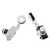 Picture of European Style Large Hole Charm Dangle Beads Travel Camera Silver Plated Black Enamel 34mm(1 3/8") x 10mm( 3/8"), 5 PCs