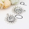 Picture of Zinc Based Alloy Galaxy Charms Antique Silver Color Sun Face 28mm x 24mm, 10 PCs