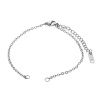 Picture of 5 Sets 304 Stainless Steel Semi-finished Bracelets For DIY Handmade Jewelry Making Silver Tone 18cm(7 1/8") long
