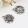 Picture of Zinc Based Alloy Charms Sunflower Antique Silver Color 18mm x 15mm, 10 PCs