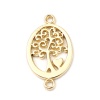 Picture of Zinc Based Alloy Connectors Oval 16K Real Gold Plated Tree 23mm x 13mm, 5 PCs