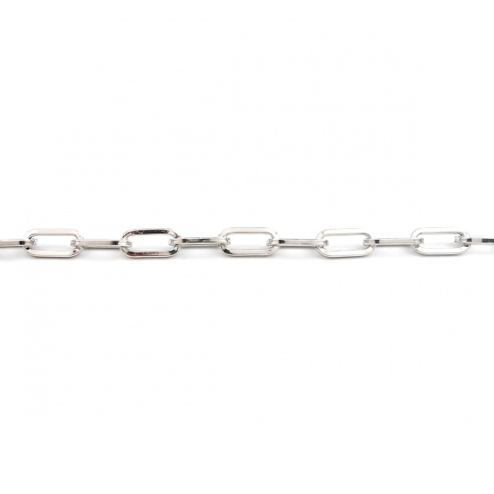 Lobster Clasp Bracelets Oval Real Platinum Plated 22cm(8 5/8") long, 1 Piece の画像