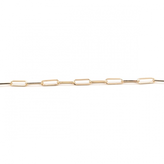 Picture of 16K Gold Color Oval Bracelets 22cm(8 5/8") long, 1 Piece