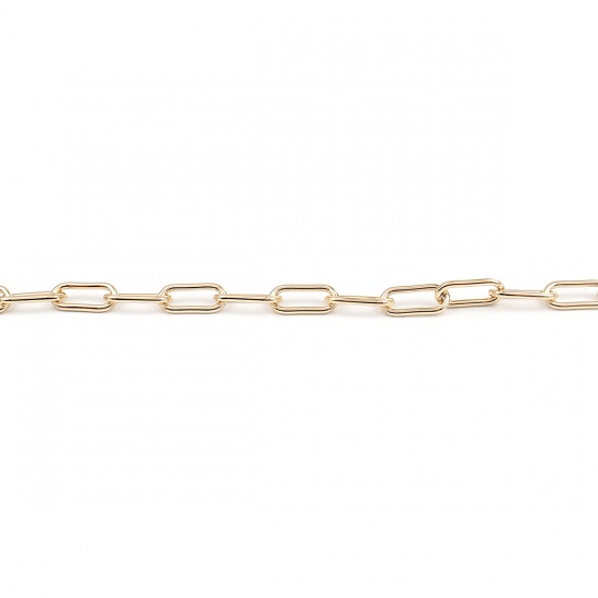 Picture of 16K Gold Color Oval Bracelets 22cm(8 5/8") long, 1 Piece