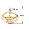 Picture of Zinc Based Alloy Sport Charms Football 16K Real Gold Plated 13mm x 13mm, 5 PCs
