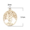 Picture of Zinc Based Alloy Pendants Oval 16K Real Gold Plated Tree 31mm x 24mm, 3 PCs