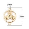 Immagine di Zinc Based Alloy Connectors Round 16K Real Gold Plated Filigree 28mm x 20mm, 5 PCs