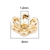 Immagine di Zinc Based Alloy Beads Caps Flower 16K Real Gold Plated (Fit Beads Size: 6mm Dia.) 6mm x 6mm, 10 PCs